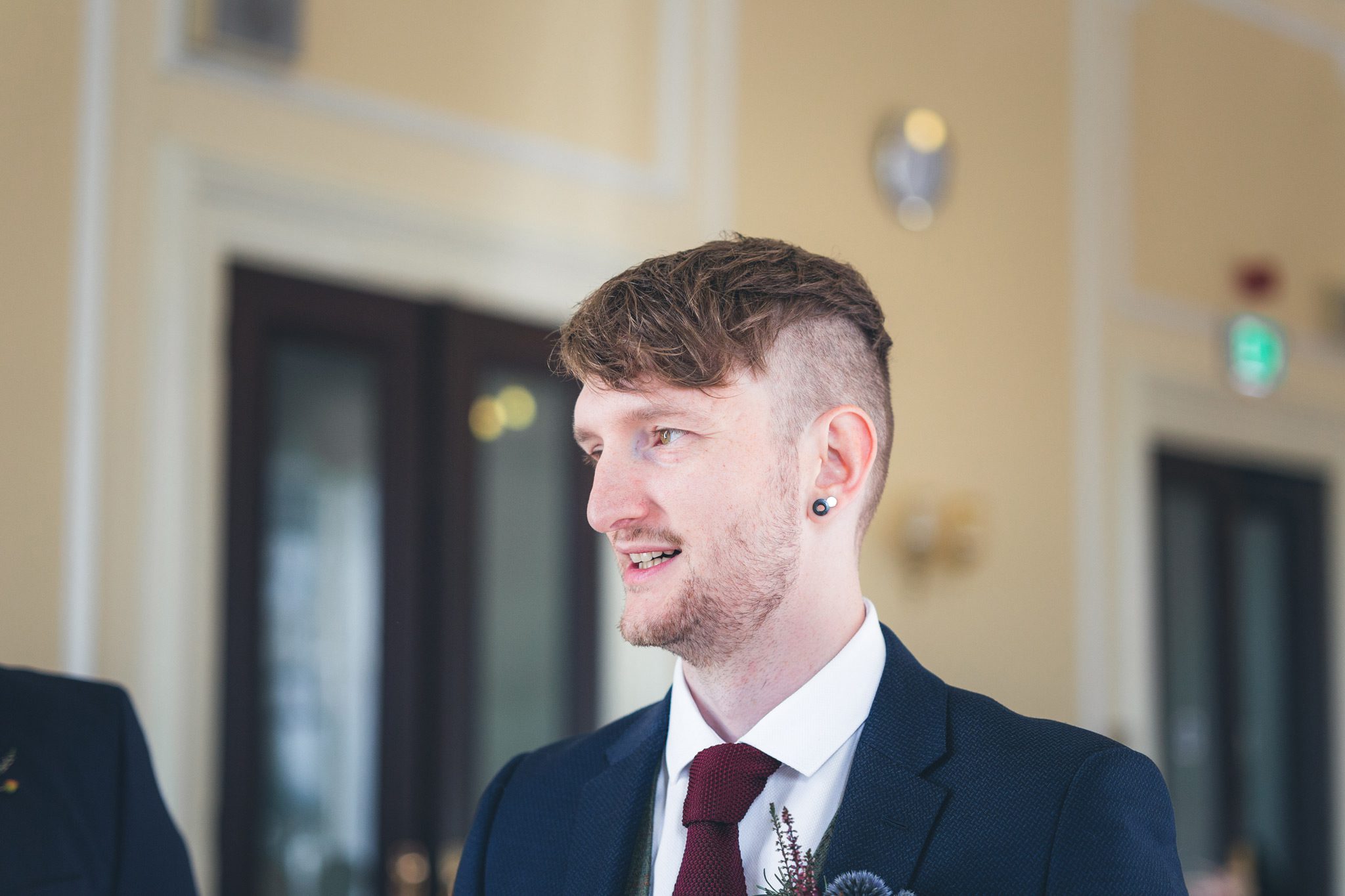 the groom waiting for the bride to arrive